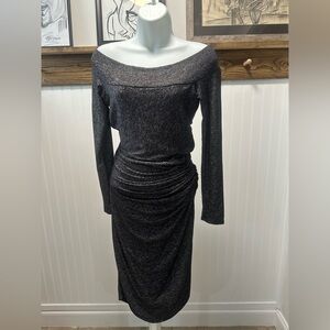 Riller + Fount Off-Shoulder Long Sleeve Bodycon Dress Heathered Gray Sz 2